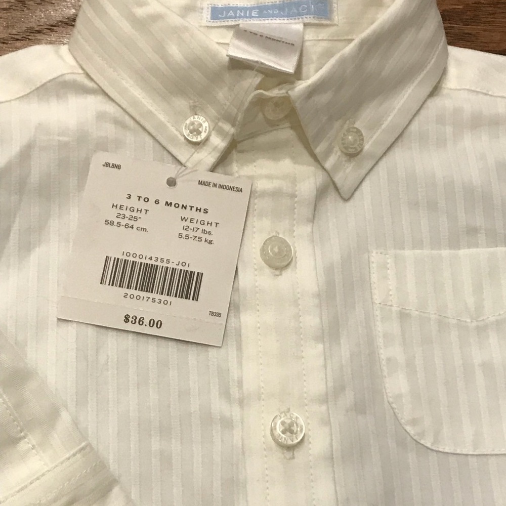 Janie and Jack White Pinstriped Dress Shirt